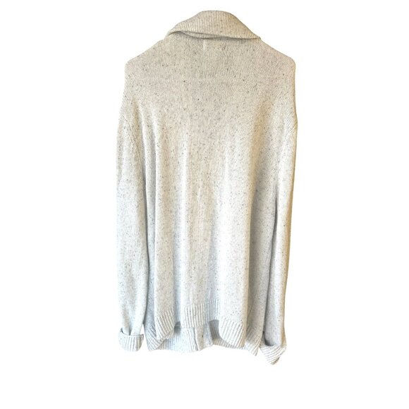 Shawl Collared Heavy Knit Cardigan Button-Down Cream Grey Mens Sweater XXL Sonom - Picture 3 of 9